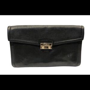 Cole Haan Black Leather Bag with Gold Claspin excellent condition